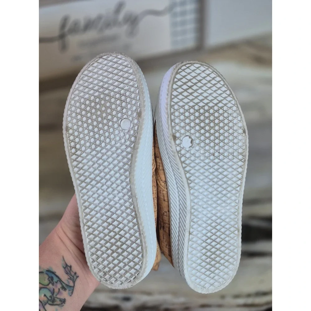 Pipperdoodles Kids‎ Cork Print Low Top Sneakers Tan White Size 13 Toddler Earthy